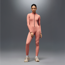 Women's Full Sleeve Zip-Up BodySuit Pink