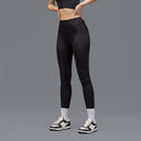 Limitless Snatched high waisted Ribbed Leggings - BLACK