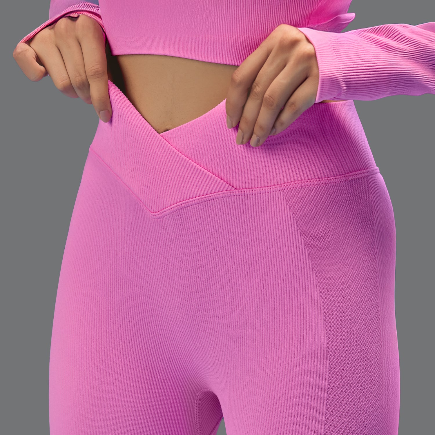 Limitless snatched criss cross waistband legging - PINK
