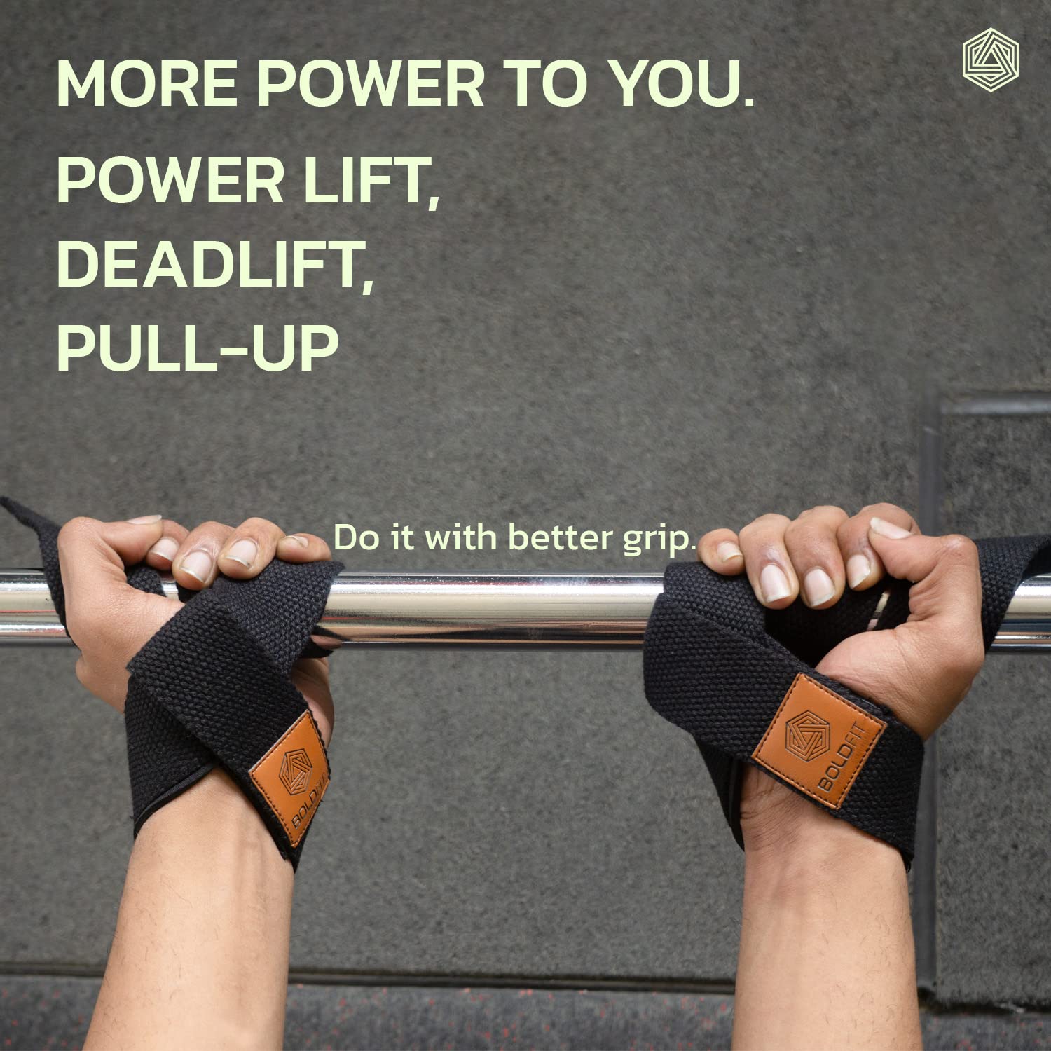 Gym Powerlifting Straps - Pair of 1