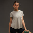 Women Essential Flared Cotton T-Shirt Beige