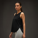 Women Elevated Flared Tank Top Black