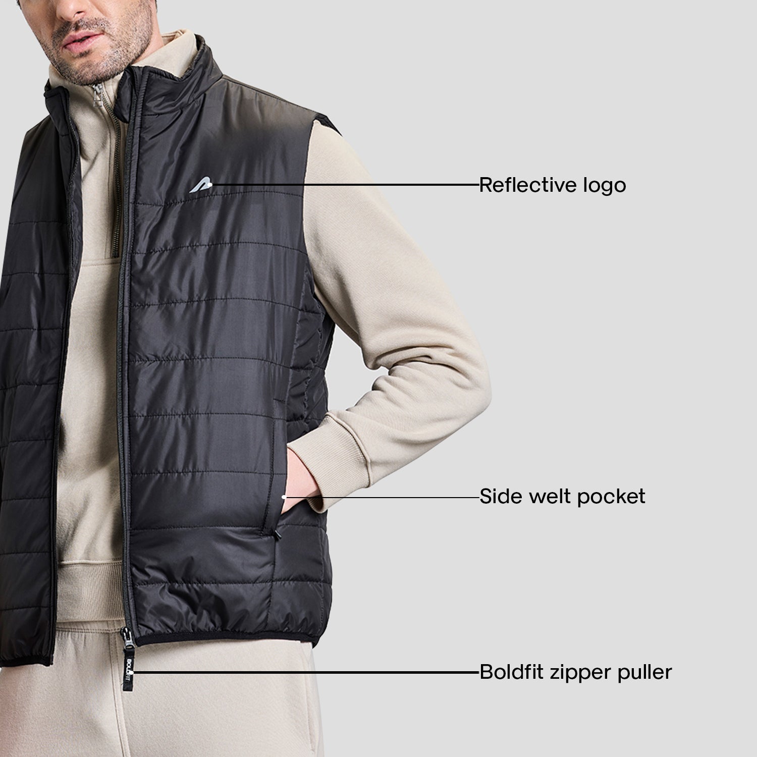 Alpine Mens Sleeveless Jacket - Black