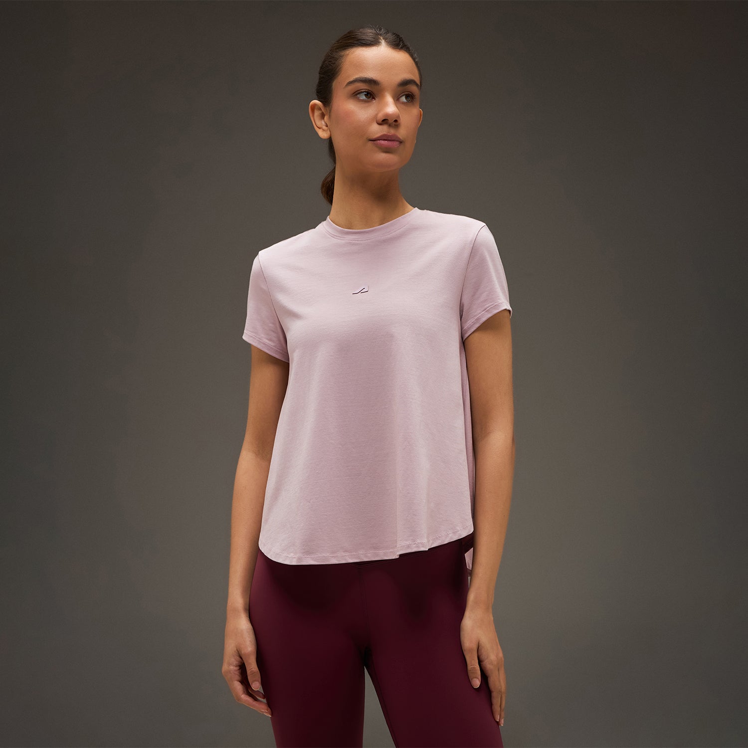 Women Essential Flared Cotton T-Shirt Soft Pink