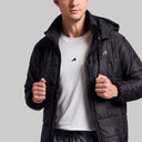 Sherpa Nylon Puffer Jacket - Black