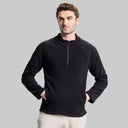 Half Zip Mens Sweatshirt Fleece - Black