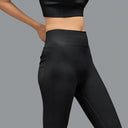 Limitless snatched ribbed waistband & Ruched back legging - BLACK