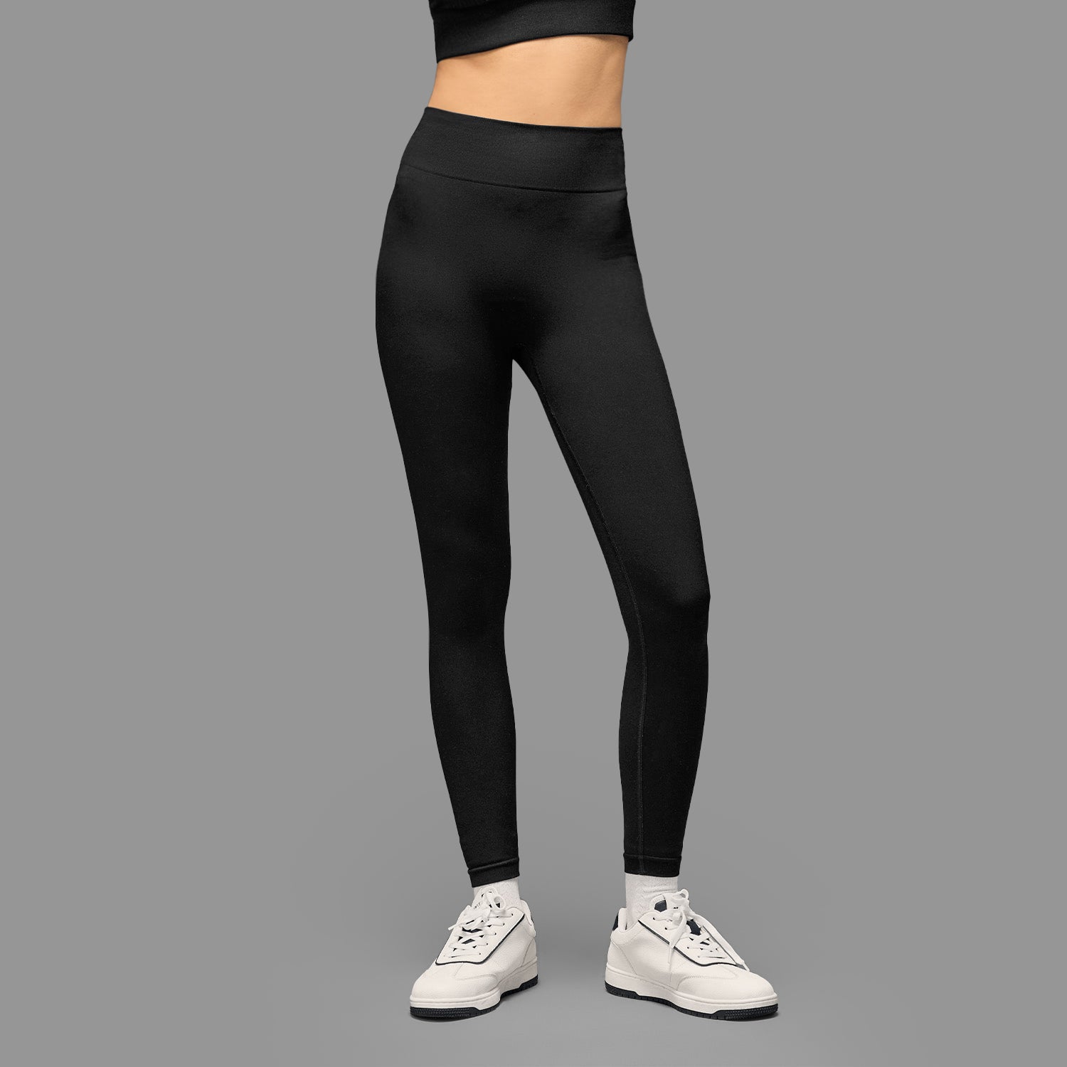 Limitless snatched ribbed waistband & Ruched back legging - BLACK