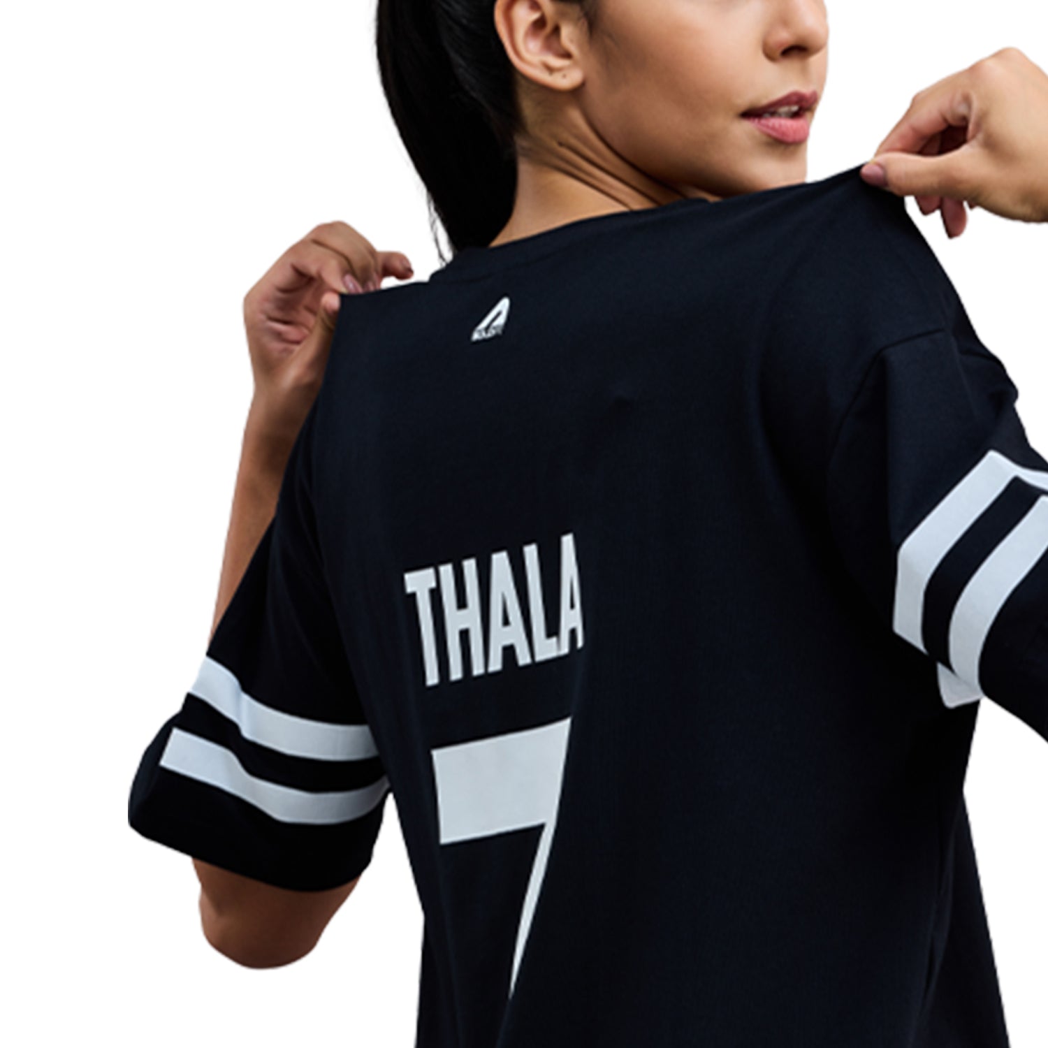 Official CSK Thala Womens Oversized T-Shirt - Black
