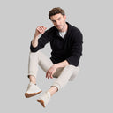 Half Zip Mens Sweatshirt Fleece - Black
