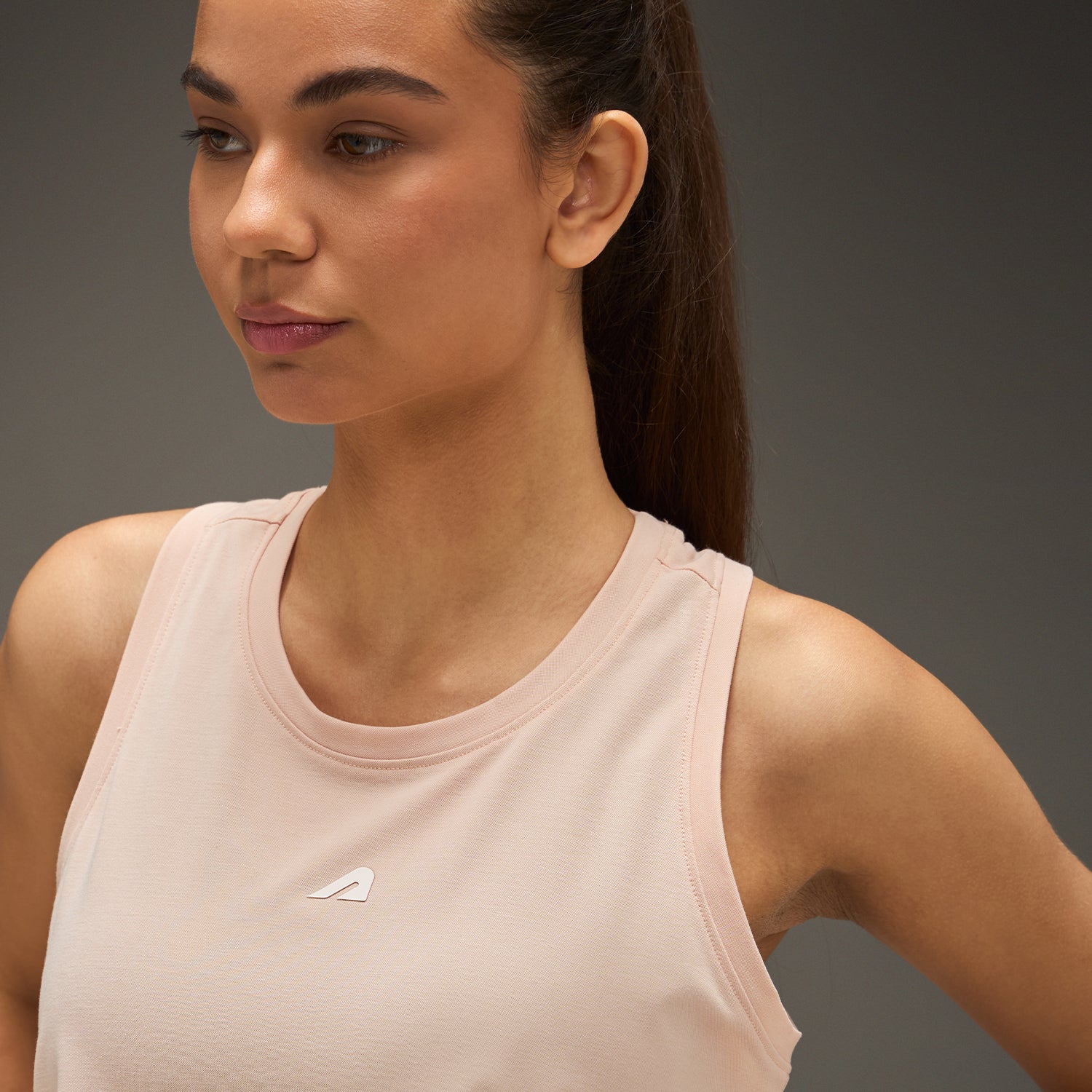 Women Elevated Flared Tank Top Soft Pink