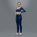 Limitless Snatched Ribbed Legging - Navy Blue