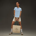 Women Essential Flared Cotton T-Shirt Light Blue