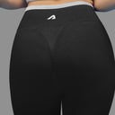 Limitless snatched Ribbed waistband jacquard pattern legging - BLACK