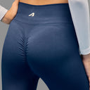 Limitless snatched ribbed waistband & Ruched back legging - NAVY BLUE