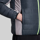Mens Quilted Hooded Bomber Jacket - Navy
