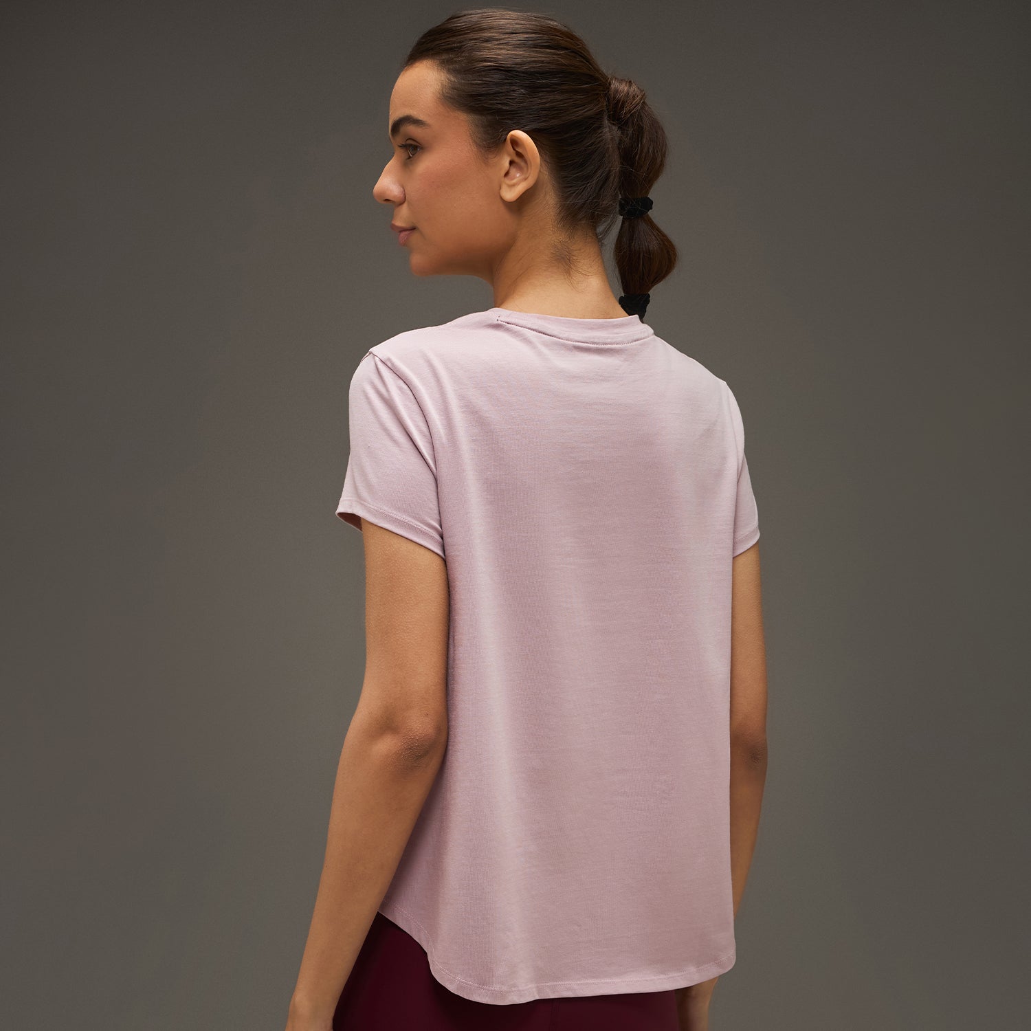 Women Essential Flared Cotton T-Shirt Soft Pink
