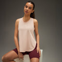 Women Elevated Flared Tank Top Soft Pink