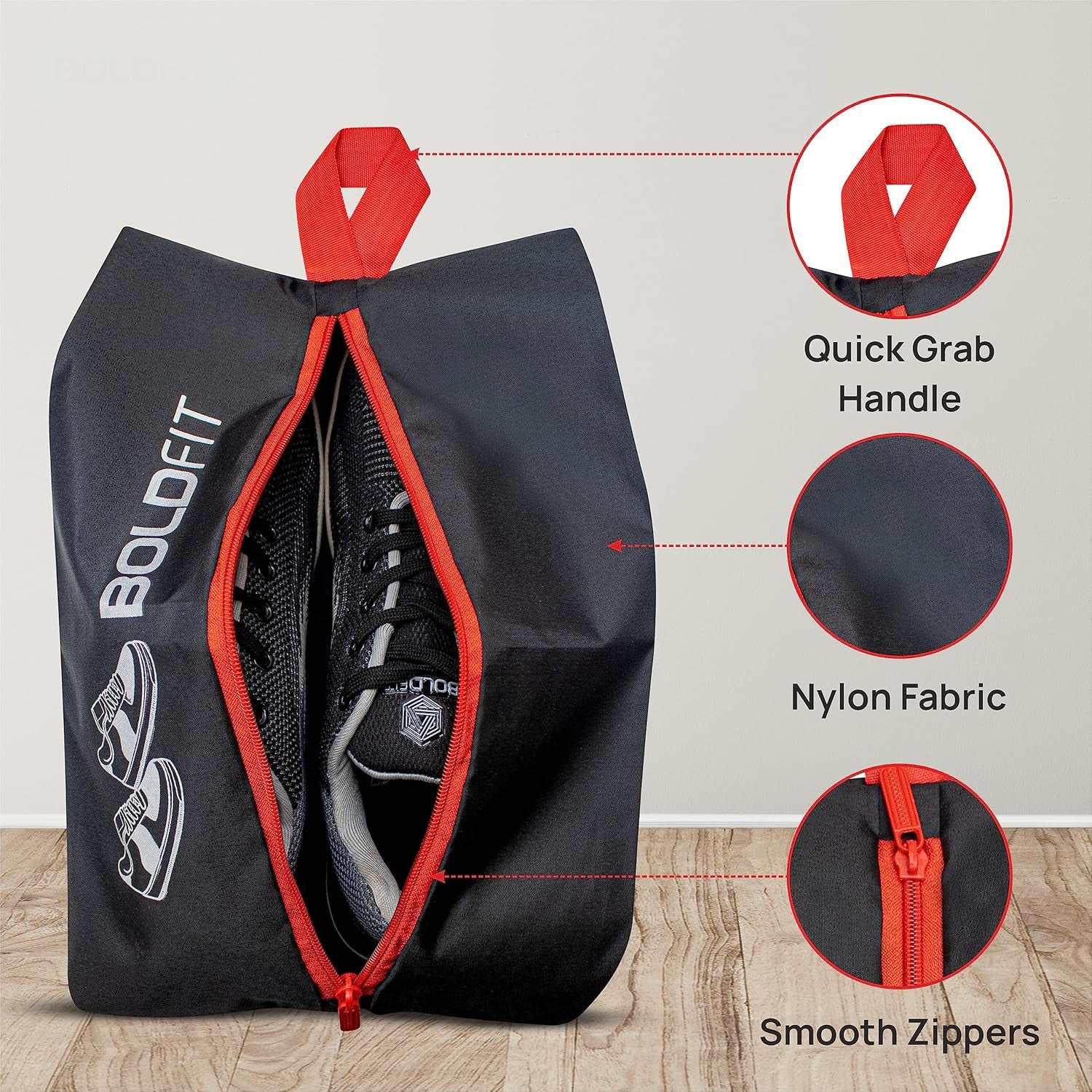 Shoe Bag with Zipper - Set of 3