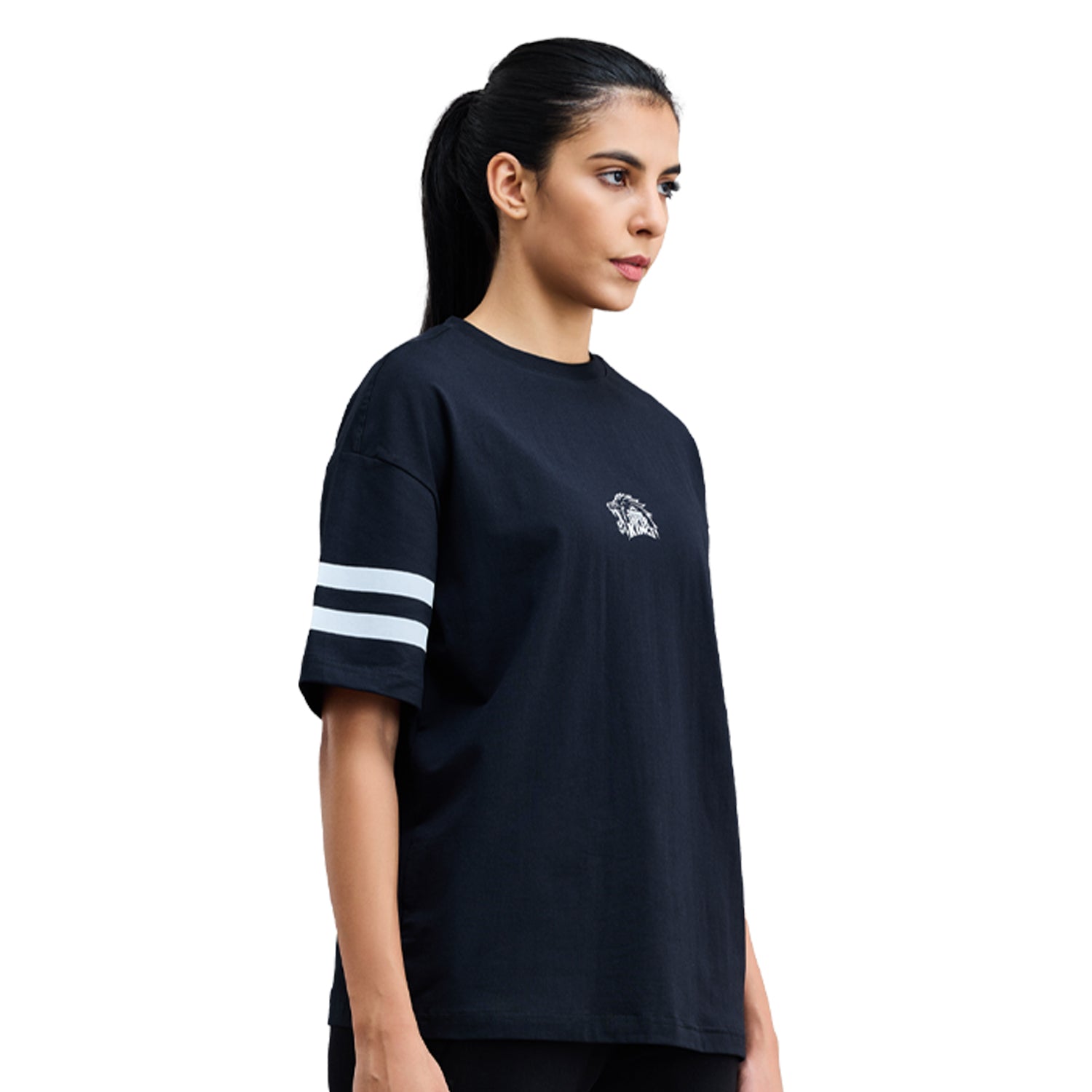 Official CSK Thala Womens Oversized T-Shirt - Black