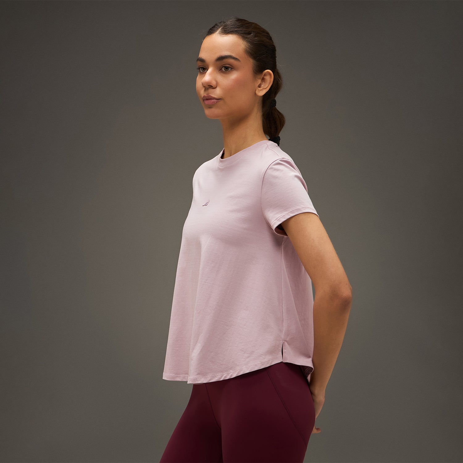 Women Essential Flared Cotton T-Shirt Soft Pink