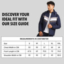 Mens Winter Bomber Jacket with Detachable Cap - Blue/White