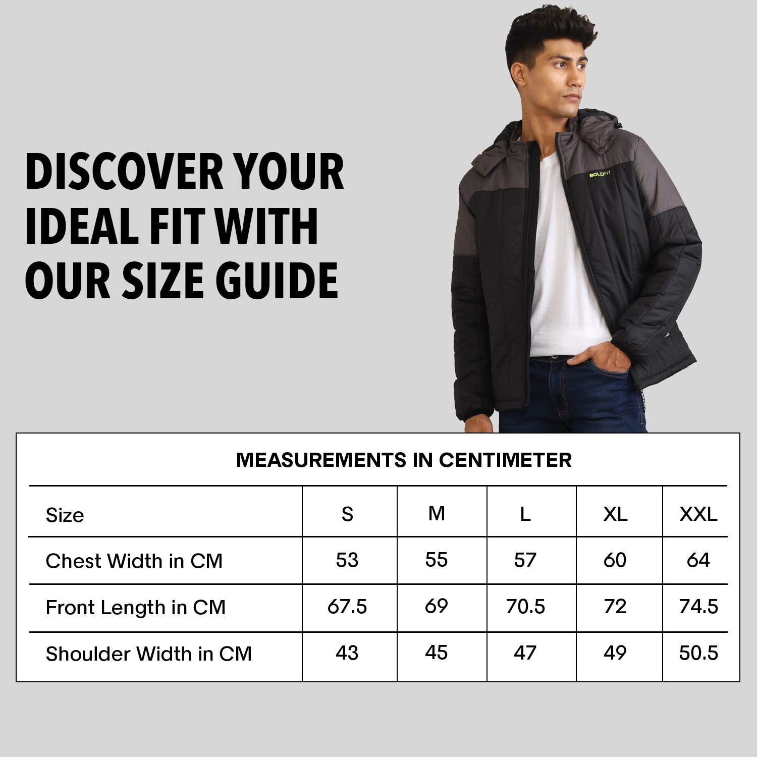 Mens Winter Bomber Jacket - Black/Grey