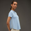 Women Essential Flared Cotton T-Shirt Light Blue