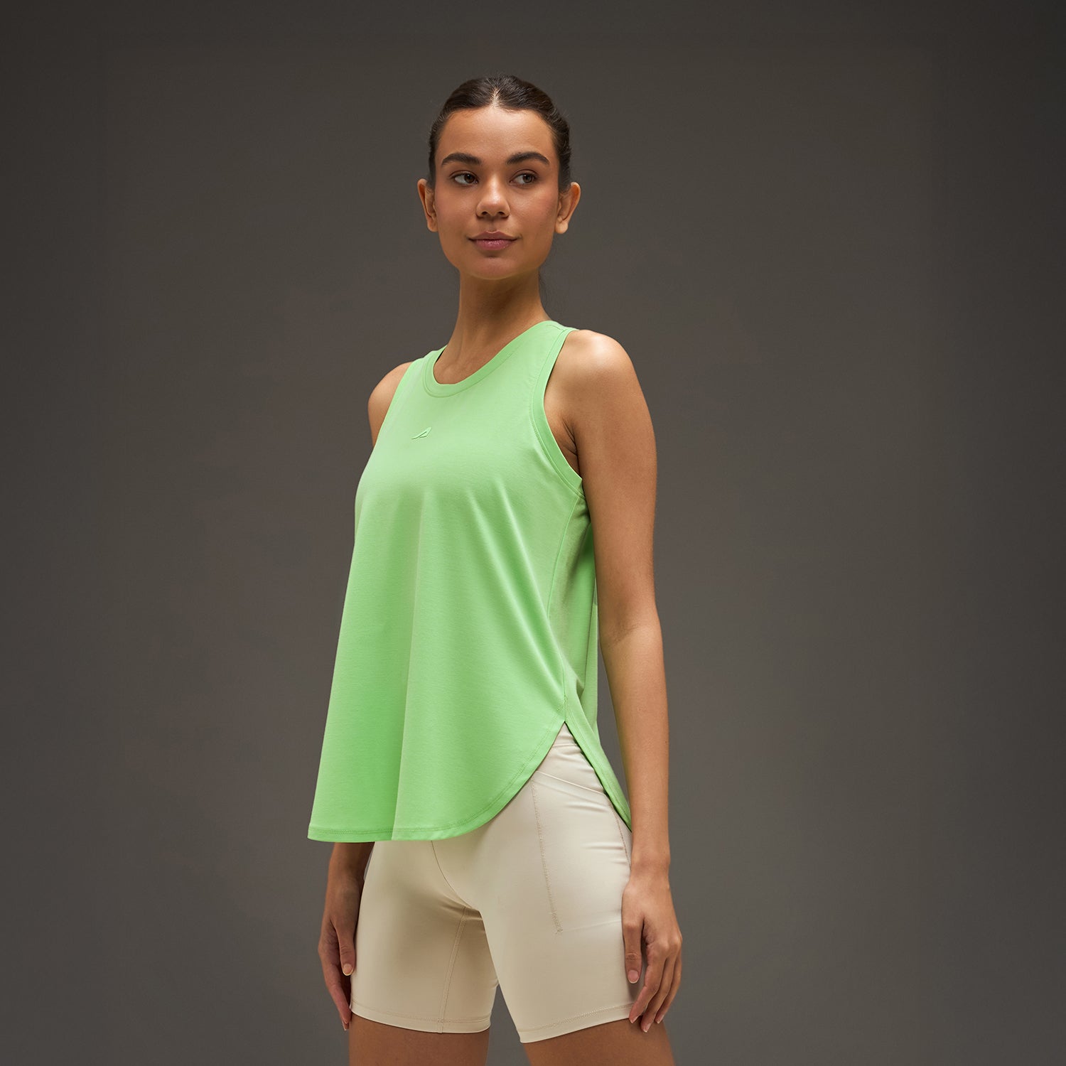 Women Elevated Flared Tank Top Pistachio Green