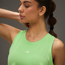 Women Elevated Flared Tank Top Pistachio Green