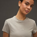 Women Essential Flared Cotton T-Shirt Beige