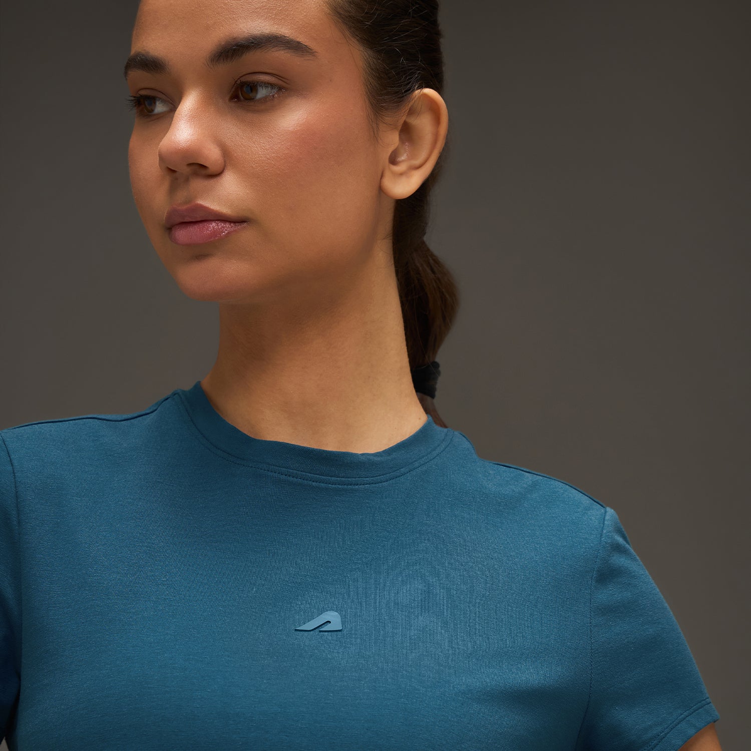 Women Essential Flared Cotton T-Shirt Airforce Blue