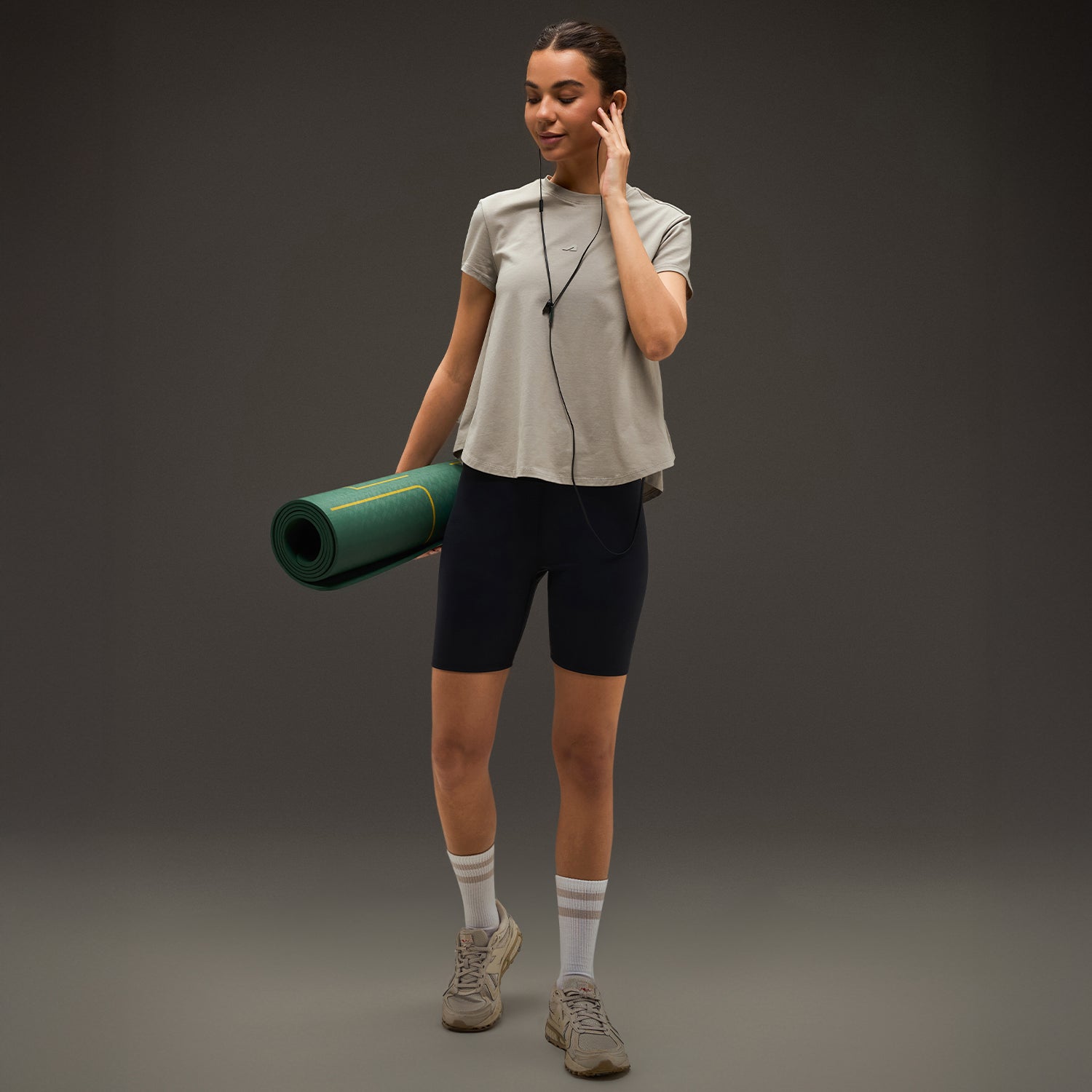 Women Essential Flared Cotton T-Shirt Beige