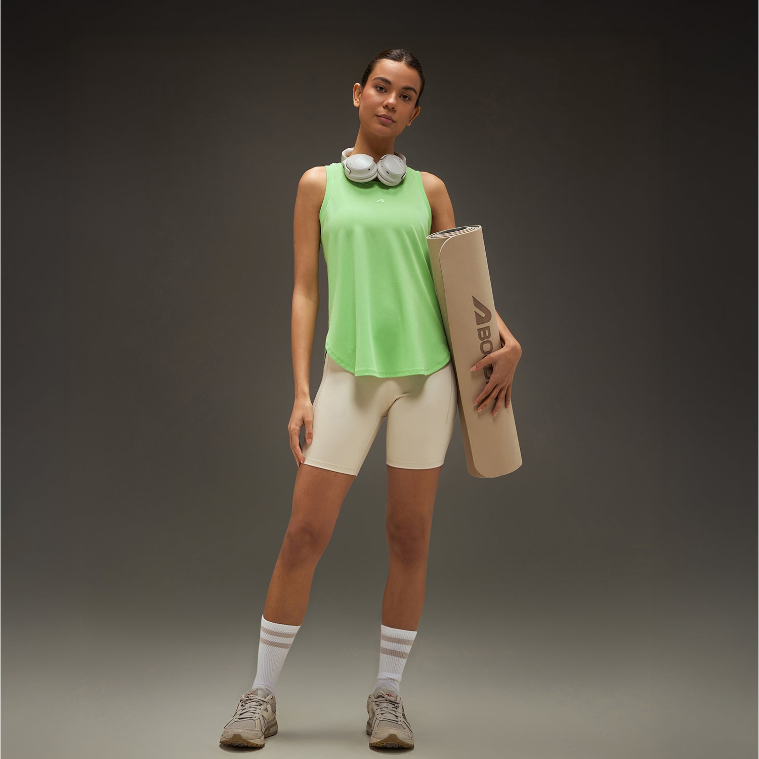 Women Elevated Flared Tank Top Pistachio Green