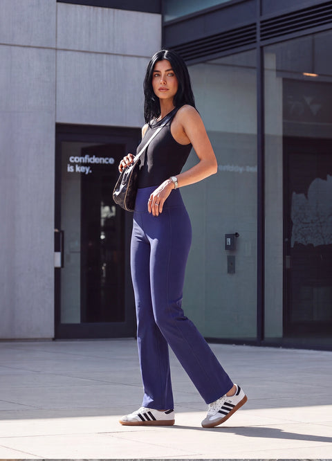 Straight Pants- Navy — styled for work