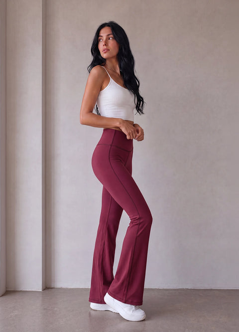 Straight Pants- Burgundy — styled for active