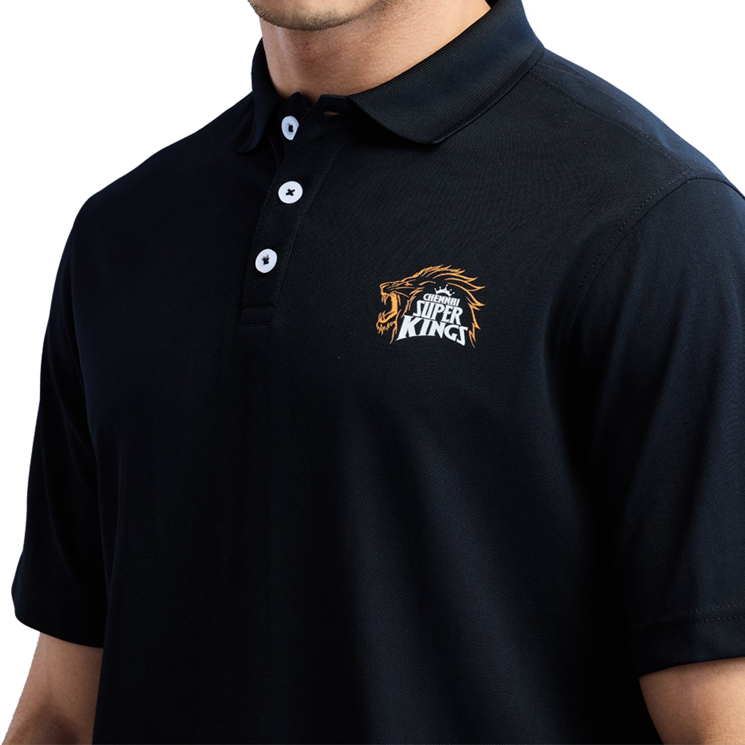 Official CSK Mens Polo T-shirt - Black