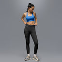 Limitless snatched mid waisted ribbed leggings - BLACK