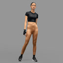 Limitless snatched ribbed waistband & Ruched back legging - BROWN