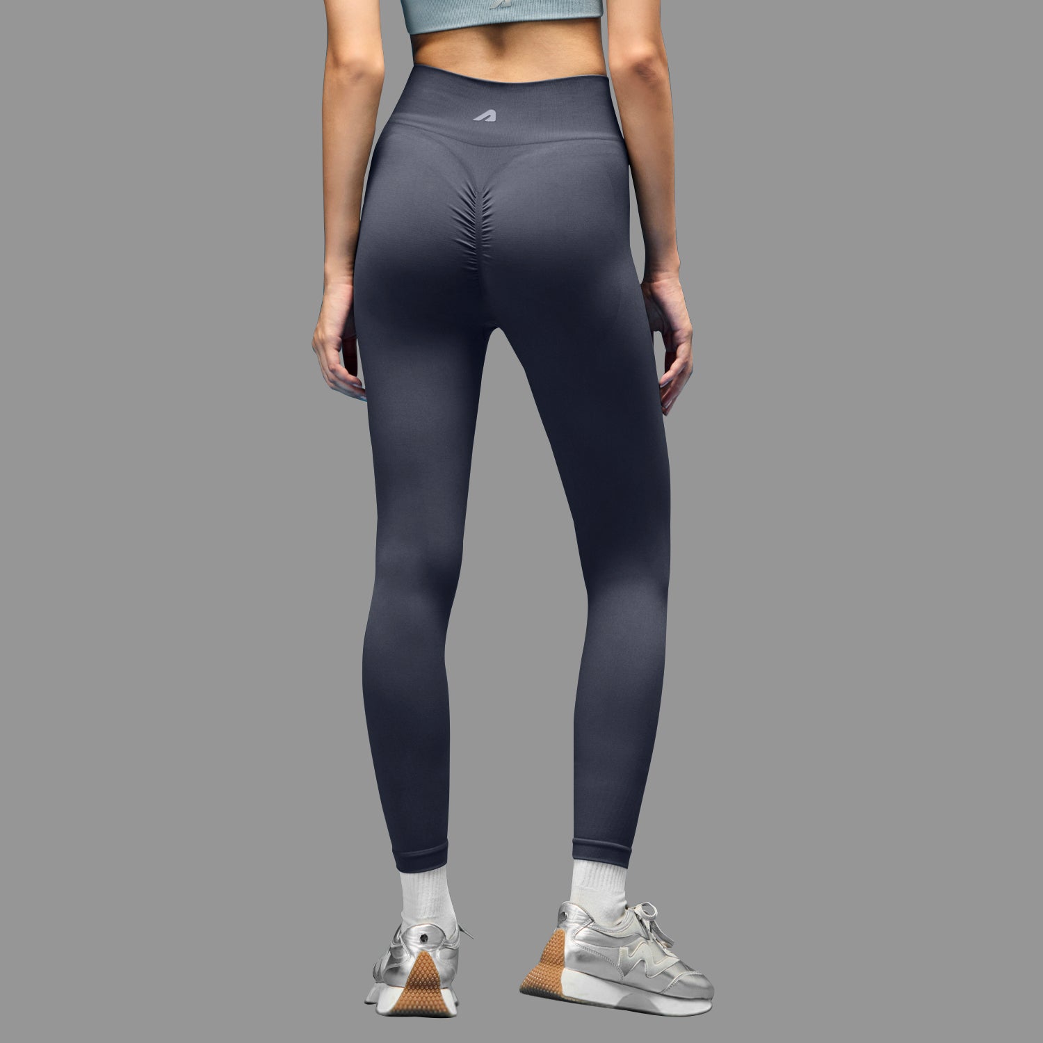 Limitless snatched ribbed waistband & Ruched back legging - GREY