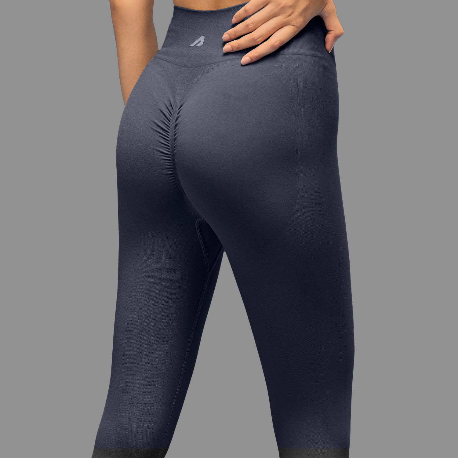 Limitless snatched ribbed waistband & Ruched back legging - GREY