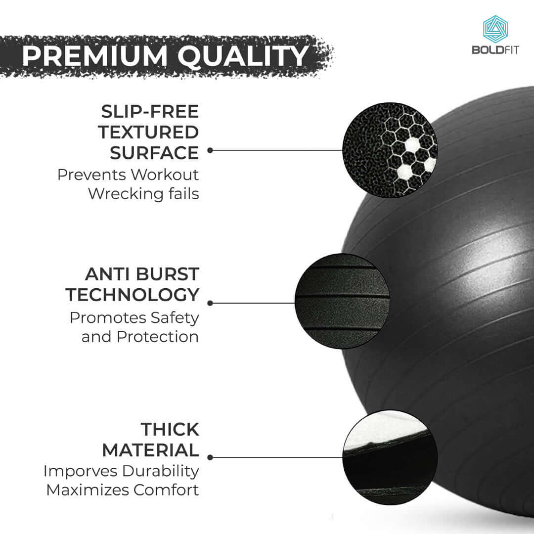 Gym Ball for Exercise & Yoga with Pump - 55cm