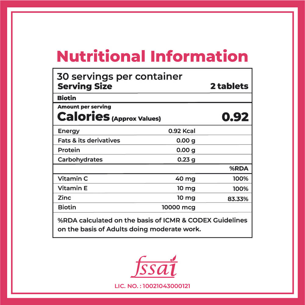 Biotin 10,000mcg Tablets