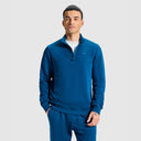 Men Sailor Blue Half Zipper Jacket