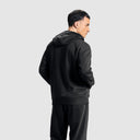 Men Jet Black Zipper Hoodie