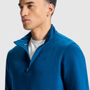 Men Sailor Blue Half Zipper Jacket