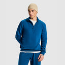 Men Sailor Blue Half Zipper Jacket