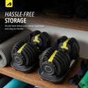 Adjustable Dumbells - Yellow Black