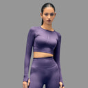 Limitless snatched Long sleeve drop top- Purple