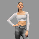 Limitless Snatched ribbed Long sleeve top- White